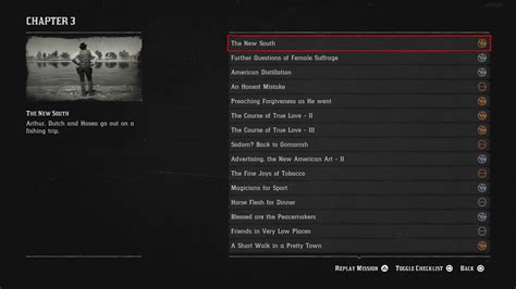 Red Dead Redemption 2 Chapter List