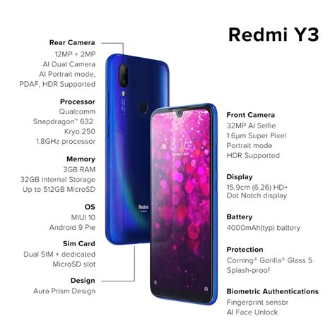 Redmi Y3: Specifications