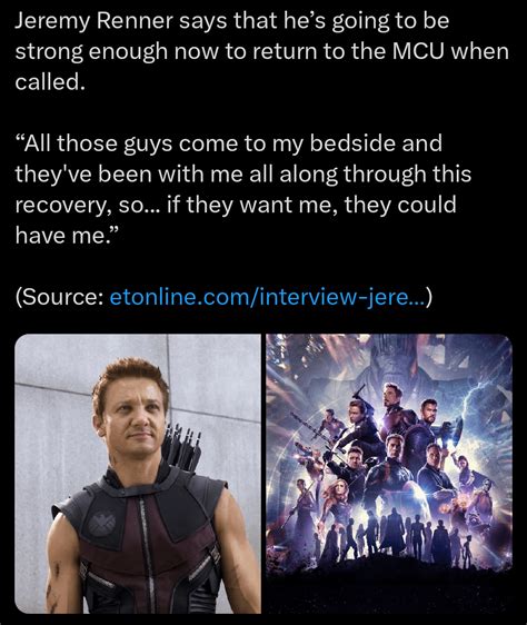 Renner is waiting for call to return to MCU role