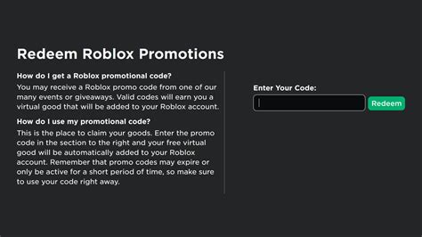 Roblox promo codes list