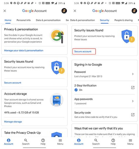 Run a Security Checkup on Google Account