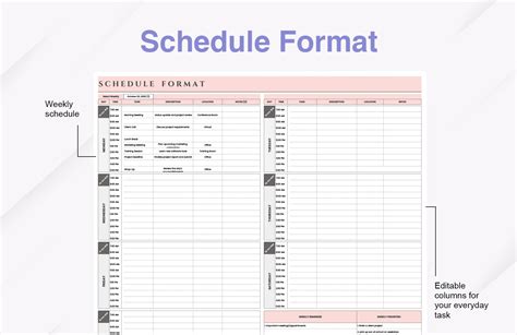 Schedule and format
