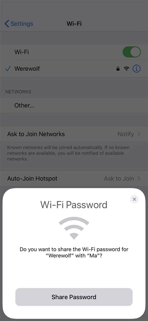 Share Wi-Fi Password From iPhone to iPhone