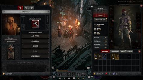 Steps to Salvage Armor and Weapons in Diablo 4