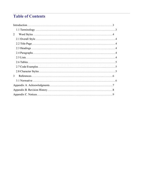 Table of Contents