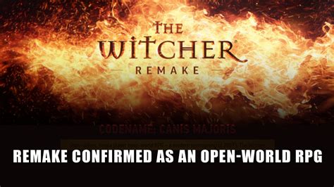 The Witcher Remake Confirmed As A Single-Player Open-World RPG