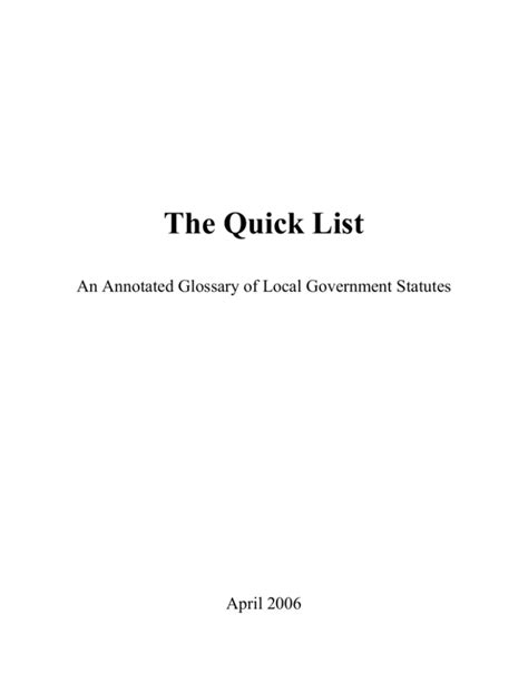The quick list