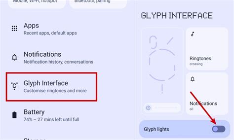 Turn Glyph Lights on/off from Settings
