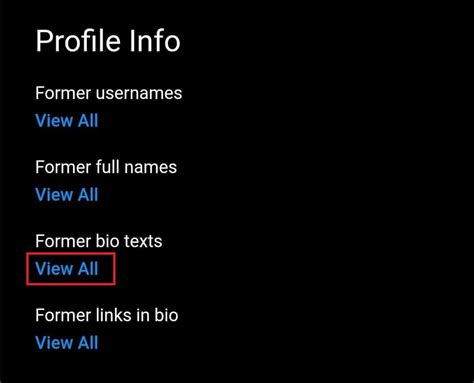 View Your Previous Instagram Bio Texts