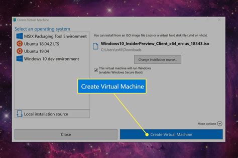 Virtual Machine on Windows 10