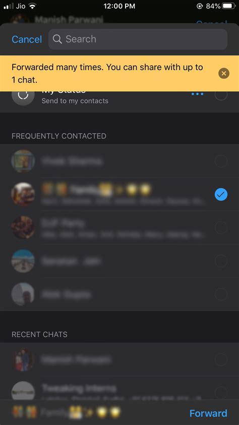 WhatsApp Message Forwarding Limits
