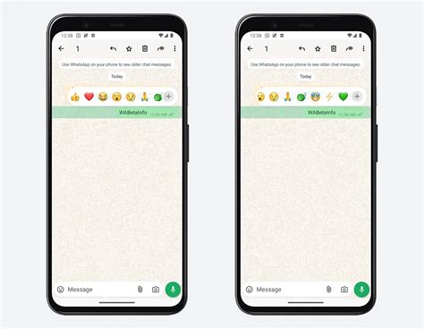 WhatsApp Testing Message Reaction Previews
