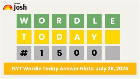 Wordle July 28 hints