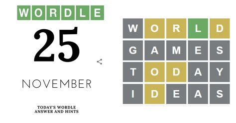 Wordle November 25 hints