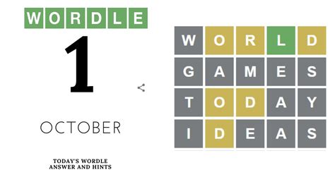 Wordle October 1 hints