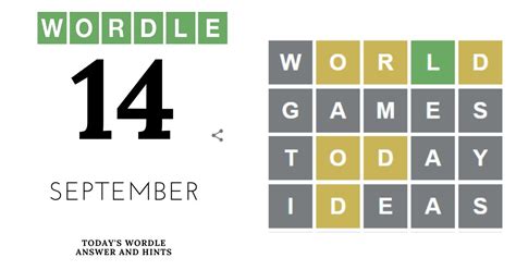 Wordle September 14 hints